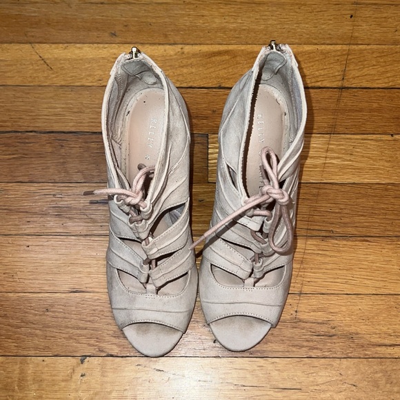 Kelly & Katie Vandra Lace-Up Open/Peep Toe Heels, size 8 - Picture 4 of 11